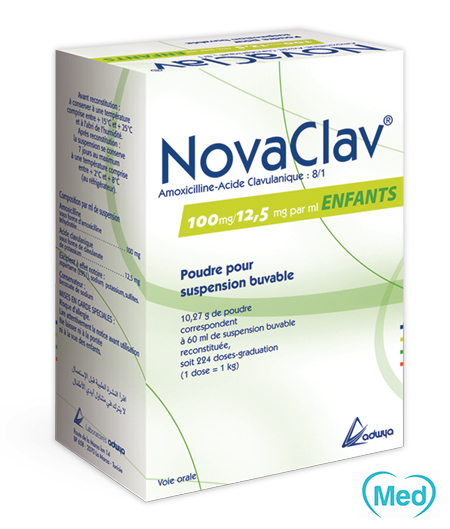 Novaclav Enfant 100 Mg 12 5mg Ml Fl 60 Ml Seringue Doseuse En Tunisie Infectiologie Maj 21