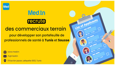 Med.tn recherche des commerciaux terrain pour développer son portefeuille de professionnels de santé à Tunis et Sousse