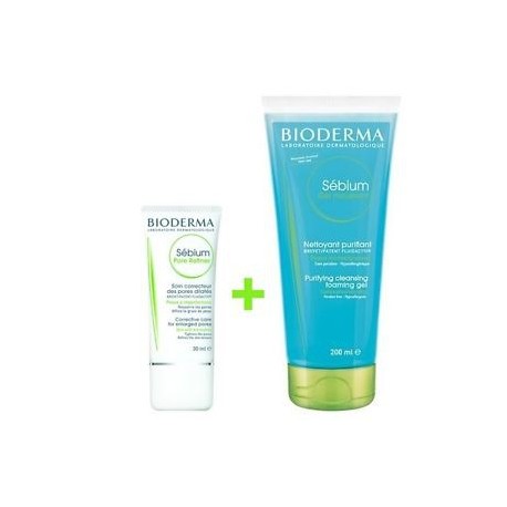 KIT BIODERMA SEBIUM: Pore Refiner + Gel Moussant