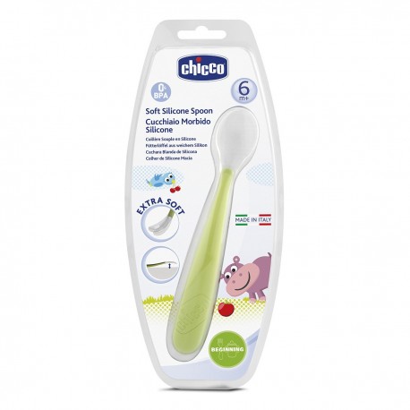 CHICCO CUILLERE SILICONE 6M+ VERT