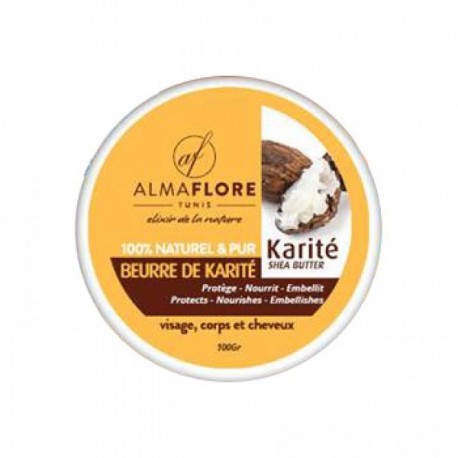 ALMAFLORE Beurre de Karité Pure 100% NATUREL 100GR