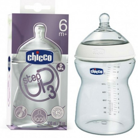 CHICCO Biberon plastique SET UP3 6M+ - 330 ml
