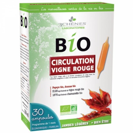 Bio Circulation Vigne Rouge Extra Fort 3 chenes - 30 AMPOULES